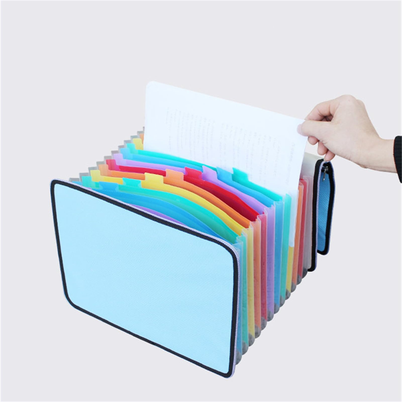 Carpeta de Archivos Expandible A4 Bolsas For Órganos A4, Rollos De Pie, Clasificación, Almacenamiento For Carpetas, Con Cremallera para la Escuela(Azul)