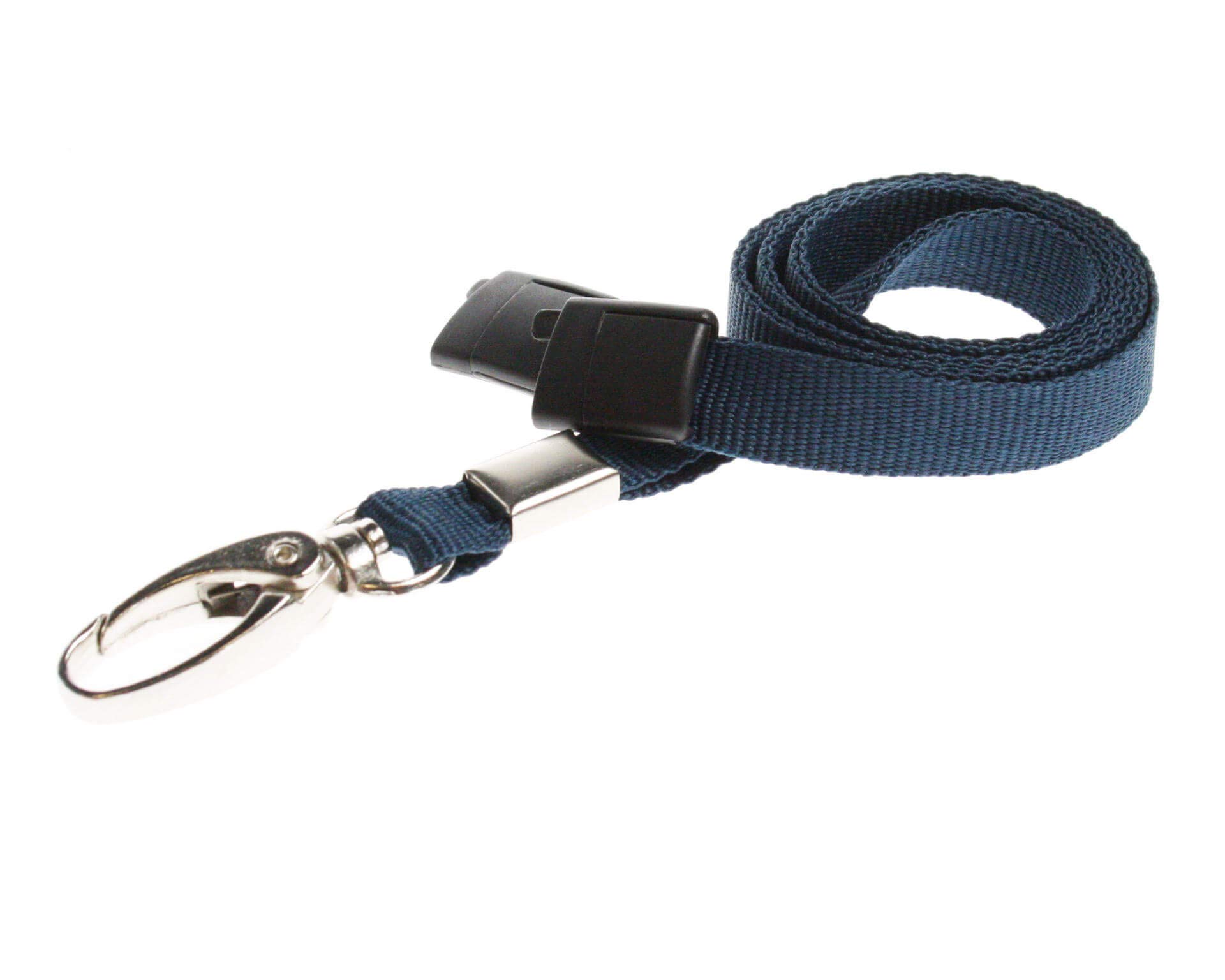 ALG ID Cards® 10mm Dark Blue Lanyard with Safety Breakaway & Metal Lobster Clip - Comfortable & Colourful - Durable Neck Strap for ID Badge Holders - Perfect for Staff, Students & Access Control