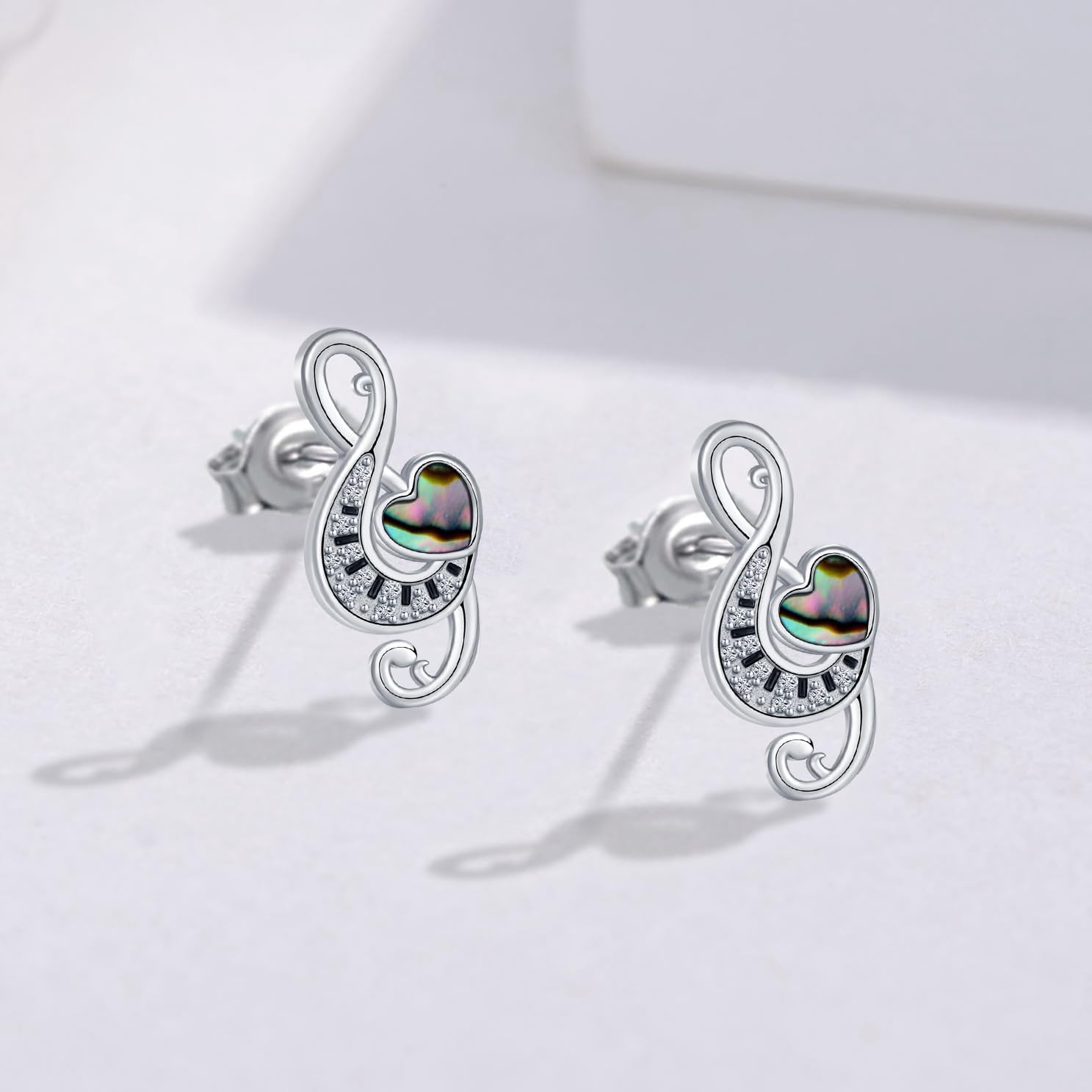 Music Note Earrings 925 Sterling Silver Piano Musical Notes Earrings Music Jewelry Gifts for Women
