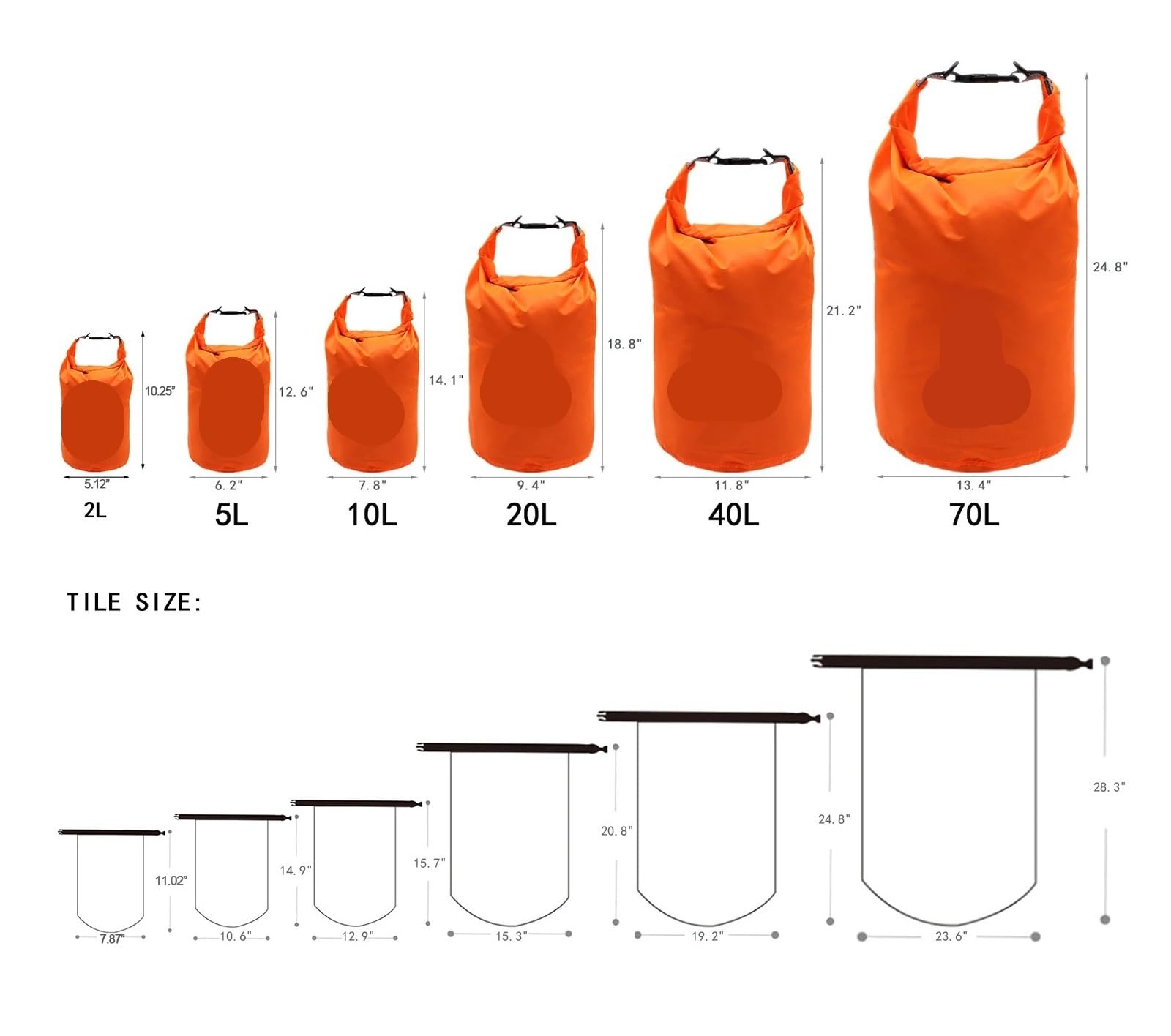 2L5L10L/20L40L70L Wasserdichter Packsack, klein, leicht(2L5L10LBlue)