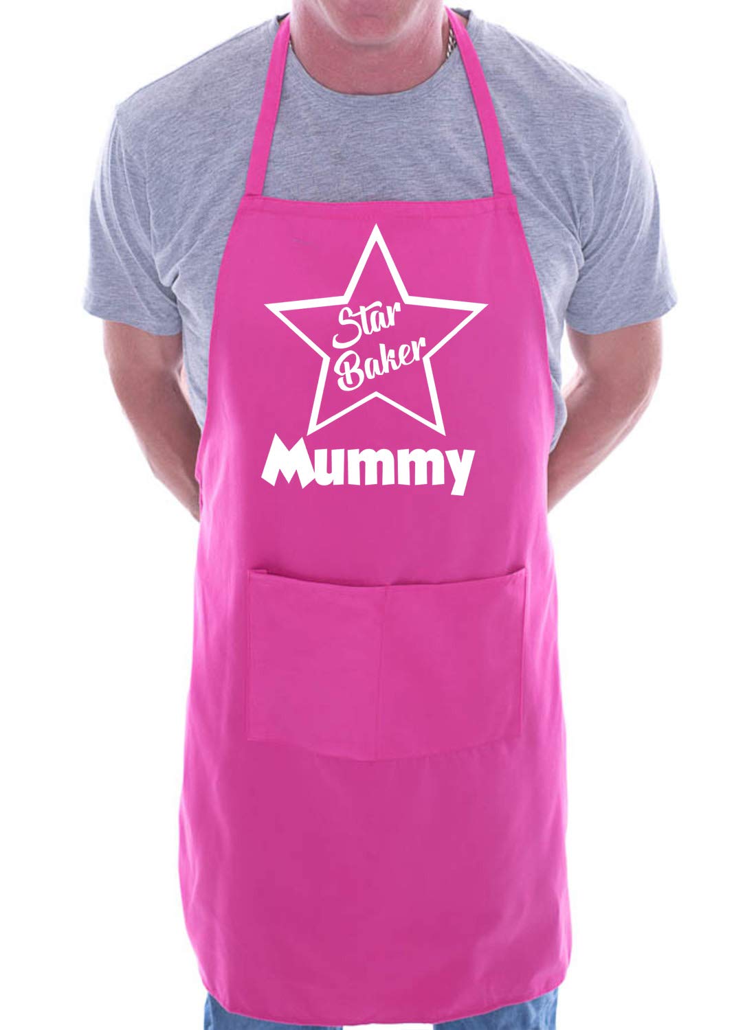 Print4U Mummy Is Star Baker Apron Chef Cooking Novelty Baking BBQ Gag Gift Present Ladies Pink
