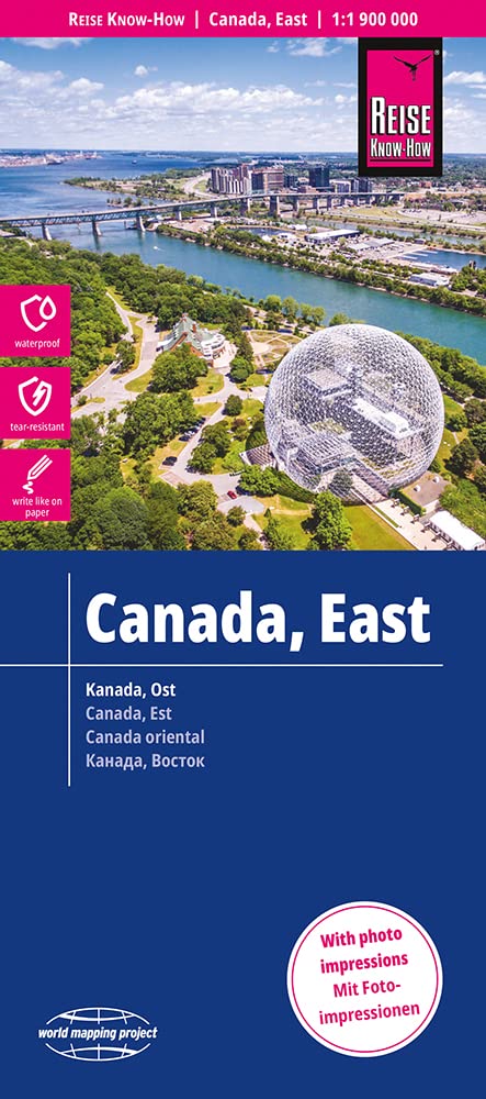 Canadá este, mapa impermeable de carreteras. Escala 1:1.900.000 impermeable. Reise Know-How. (Canada East (1:1.900.000))