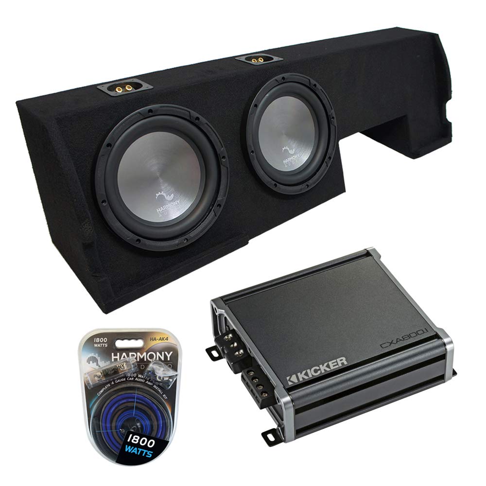 Harmony Audio HA-A102 Compatible with Ford F-150 Super Crew Truck 2001-2003 Bundled with KIC19-46CXA8001 Mono 1600W Amp & FORD2X10-01-03-CREW Custom Fit Dual 10