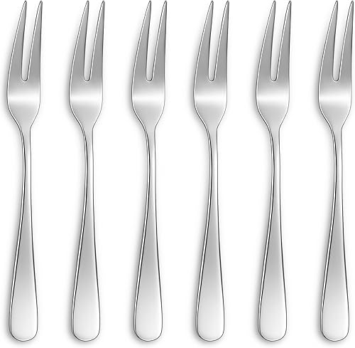 KEAWELL Tenedores para frutas Louise de 5.7 pulgadas de alta calidad, acero inoxidable 18/10, apto para lavavajillas