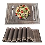 platzset bambus braun 【Pflegeleicht 】:Aus ökologisch PVC, Dauerhaft und ohne Verformung Sogkraft. Wenn das Tischset verschmutzt ist, wischen Sie den Schmutz einfach mit einem feuchten Tuch ab oder stellen Sie es unter den Wasserhahn. Die Flecken können schnell und einfach abgewaschen werden.