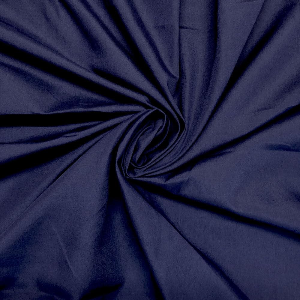 Abakhan Plain Poly-Cotton Fabric Navy Blue 115cm (Sold by The Metre) - Perfect for Dressmaking, Sewing & Other Craft