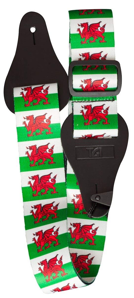 TGI Welsh Dragon Wales Flag Guitar Strap