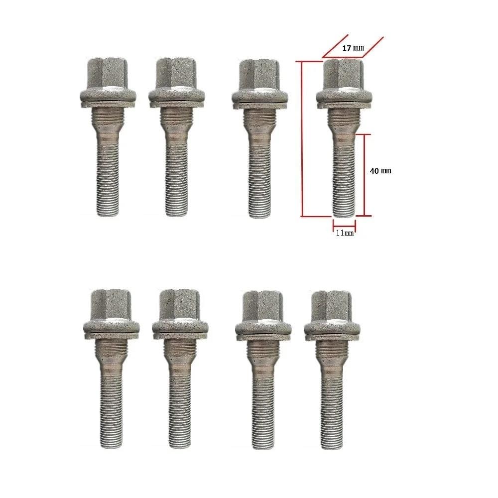 Compatibile Con Citroen Bulloni Per Filettatura Ruota Rondella Piatta Pneumatici Dadi Ruota Perno Ruota M12 X 1.25 8 Pezzi Bulloni Ruota