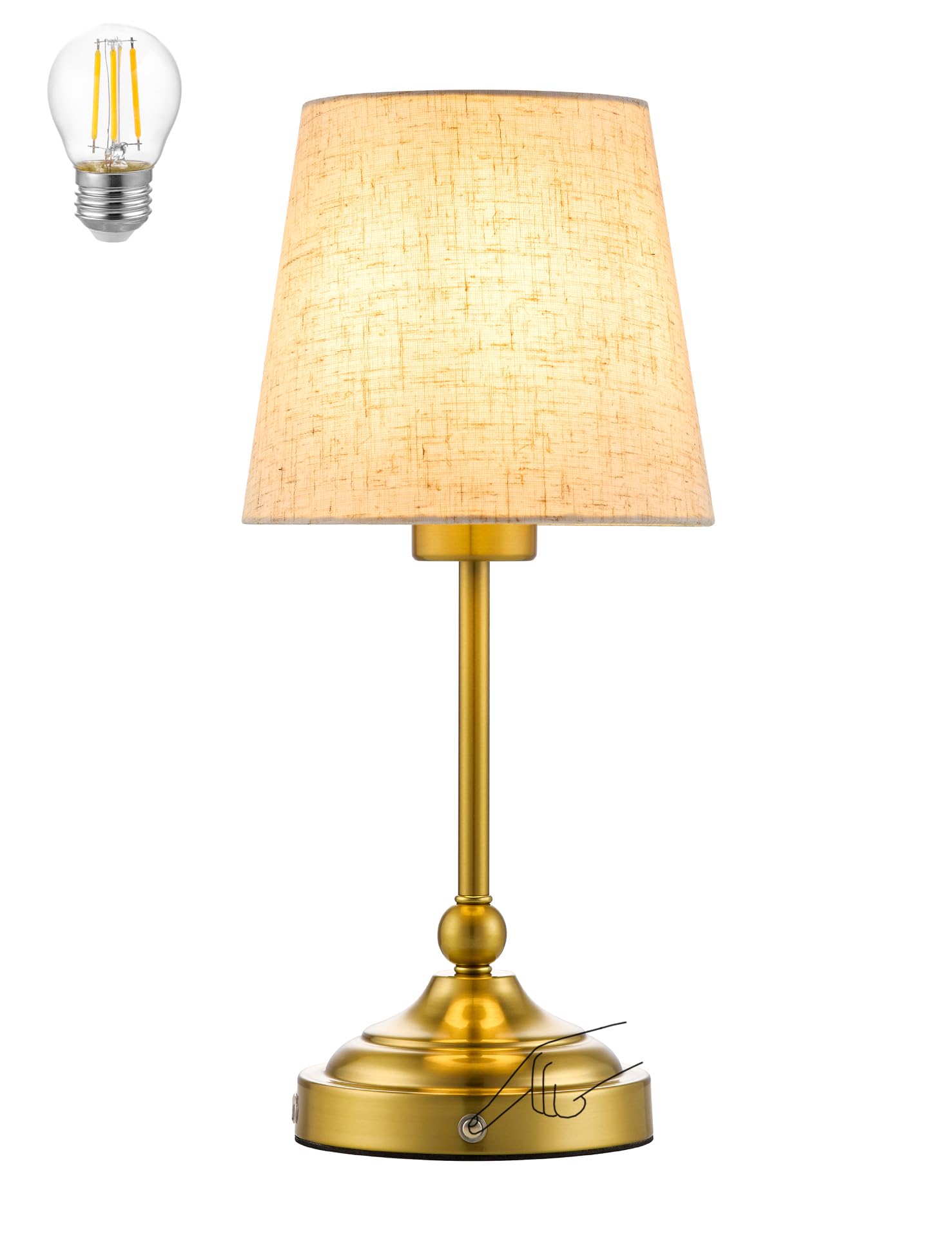 BOHON Cordless Lamp with Dimmer, Built-in 5200mAh Rechargeable Lamp, Patio Table Lamp, LED Bedside Night Light, Outdoor Ambient Light for Camping