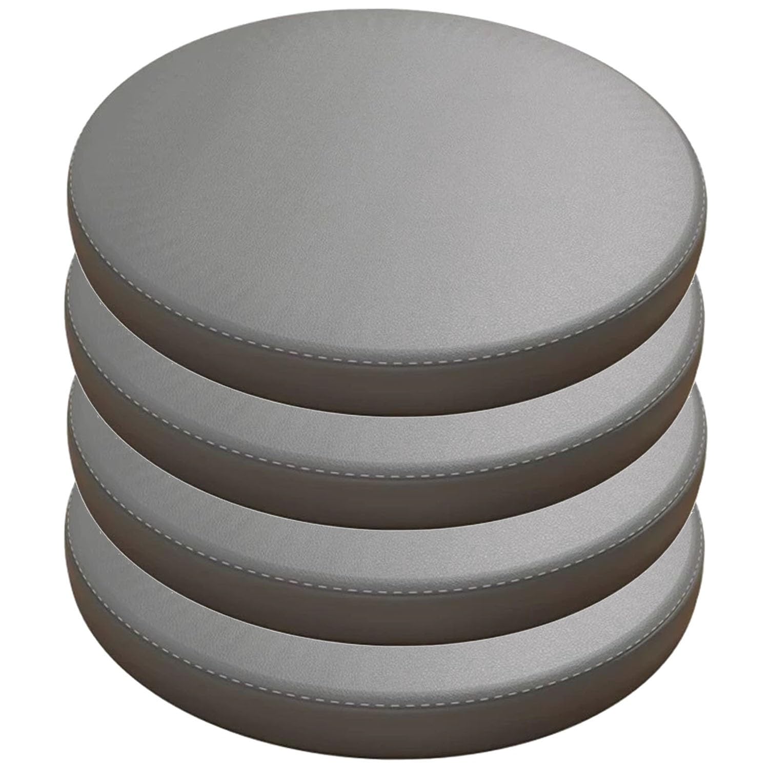 Jortuio Grey Round Chair Seat Pads, Set Of 1/2 4 Round Waterproof Chair Cushions For Indoor Outdoor Furniture Dining,Garden, Bistro, Bar Stool,Patio, Office,Coffee Shop Cushion(,30Cm(4Pcs))