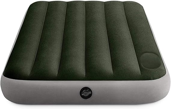 Intex 64763E Standard Dura Beam Downy Air Mattress Bed with Built in Foot Pump, Queen (2 Pack)