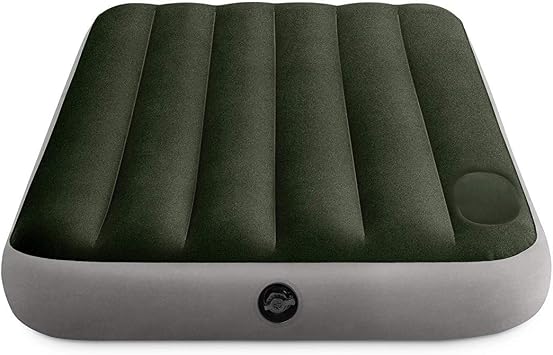 Intex 64763E Standard Dura Beam Downy Air Mattress Bed with Built in Foot Pump, Queen (2 Pack)