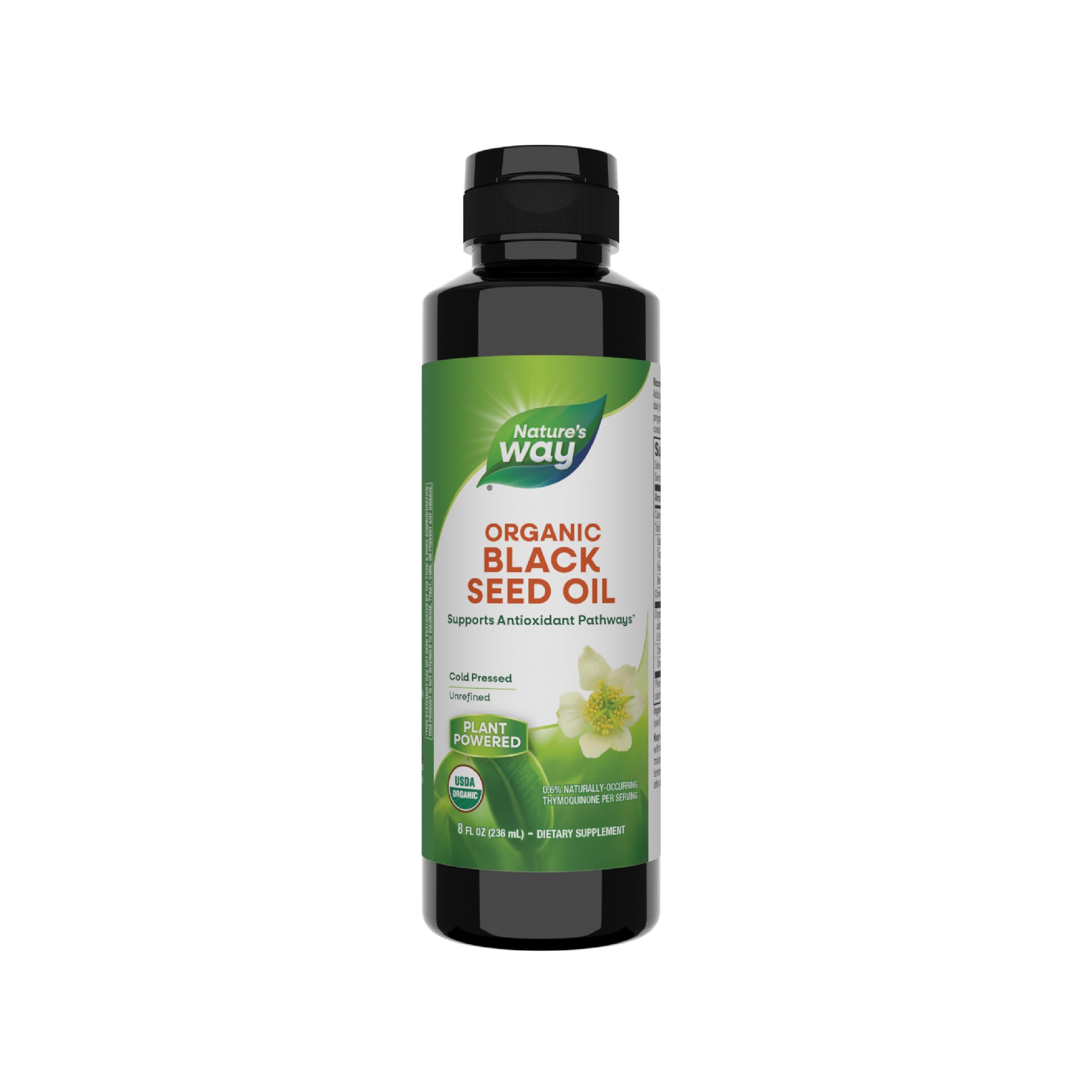 Nature's WayOrganic Black Seed Oil 8 Fl Oz (256ml) - Unflavored | Supports Antioxidant Pathways | Cold Pressed, Unrefined, Vegan, Dairy-free and Gluten-free.