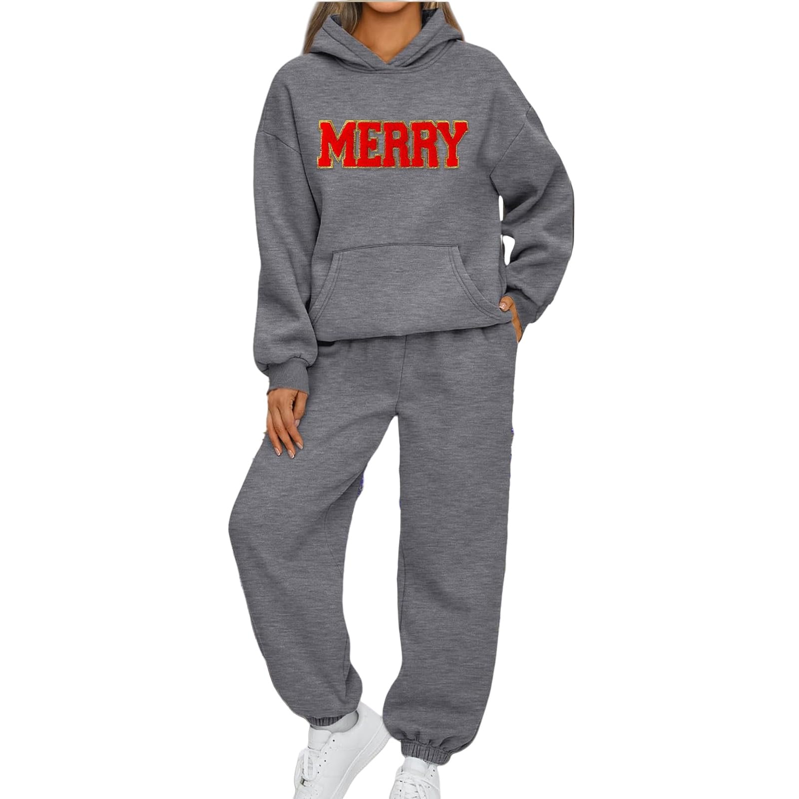 Christmas Sweatsuit for Women Fashion Hoodies Sweatshirts 2 Piece Jogger Sets Athletic Tracksuit Comfy Lounge Sets