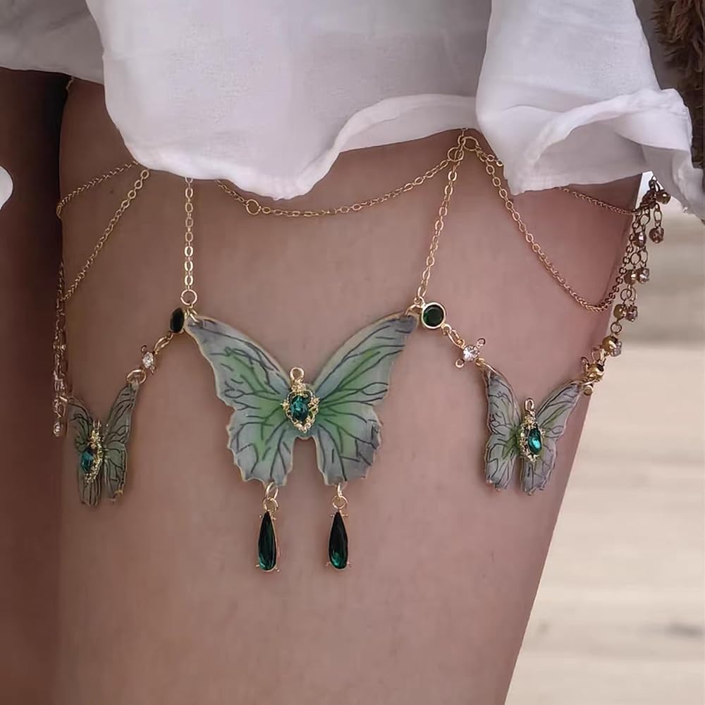 Amazon.com: Lace Butterfly Tassels Thigh Jewelry, Adjustable
