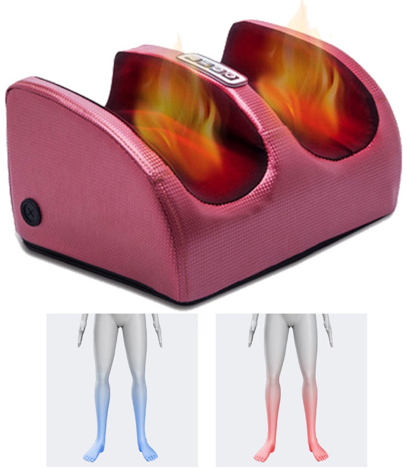 Appareil de Massage Jambes Augmentant Circulation Sanguine, PéTrissage Profond, Appareil de Massage des Pieds, Appareil de Massage Pieds Shiatsu avec Thérapie Chaleur
