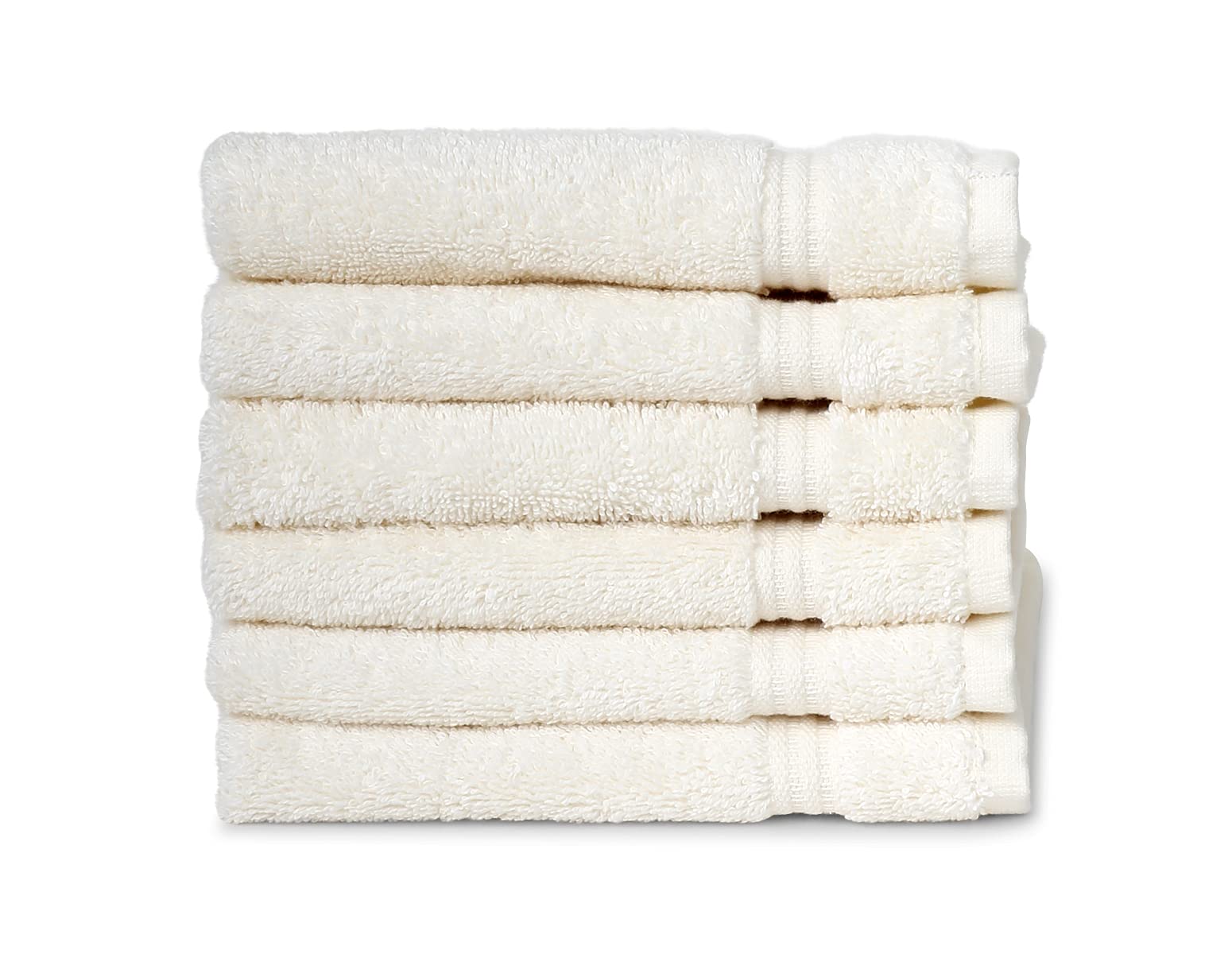 TowelSelections Soft and Absorbent Towels Cotton for Bathroom Hotel Shower Spa Gym 4 Washcloths Ivory