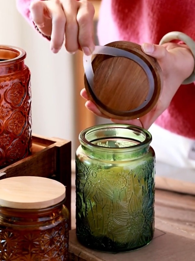 Bocal Verre Hermétique 1250ml Avec Couvercle Bois - Stockage Aliments, Thé, Café - YSANO