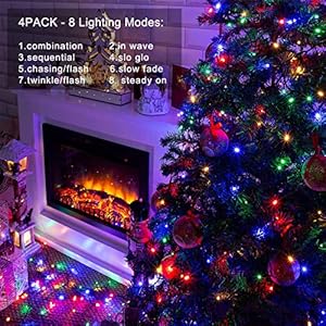 4pack battery christmas string lights 50leds christmas lights battery 165ft dark green battery string lights auto timer 8 modes indoor outdoor christmas decoration for wreathtreedeckrgby  urban country home decor