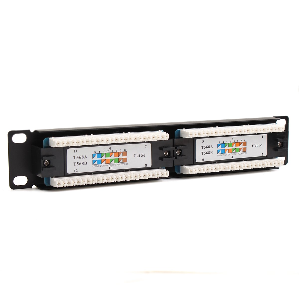 12 Port Cat6 Cat5 Rj45 Patchpanel Ethernet Netzwerk Rack Wandhalterung - #2