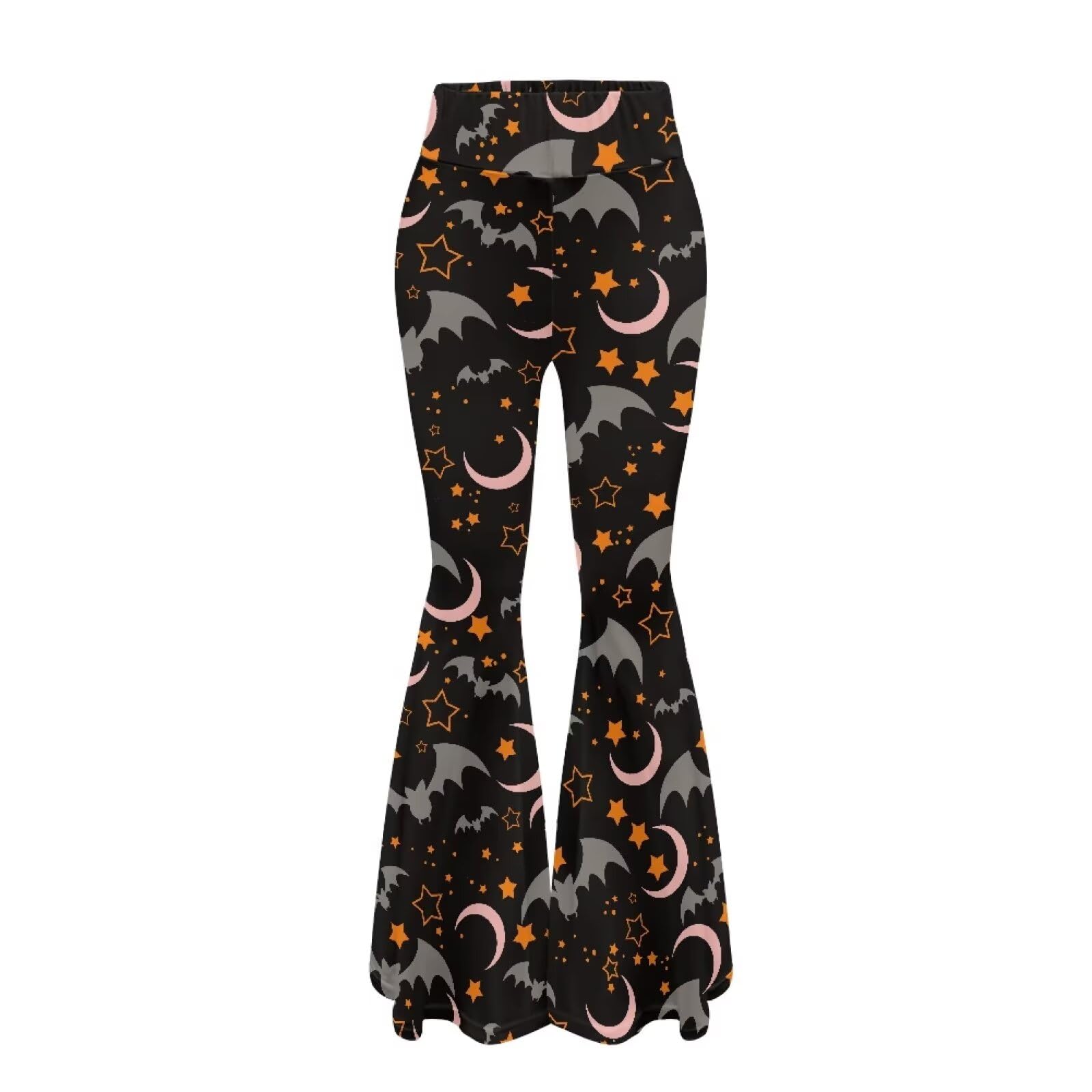 YEXIATODO Halloween Bat Leggings for Women Plus Size Flare Leggings for Women Yoga Pants Butt Lifting Leggings Knee Length Lightweight Tights for Women for Dance Pilates Fitness Cycling 2XL