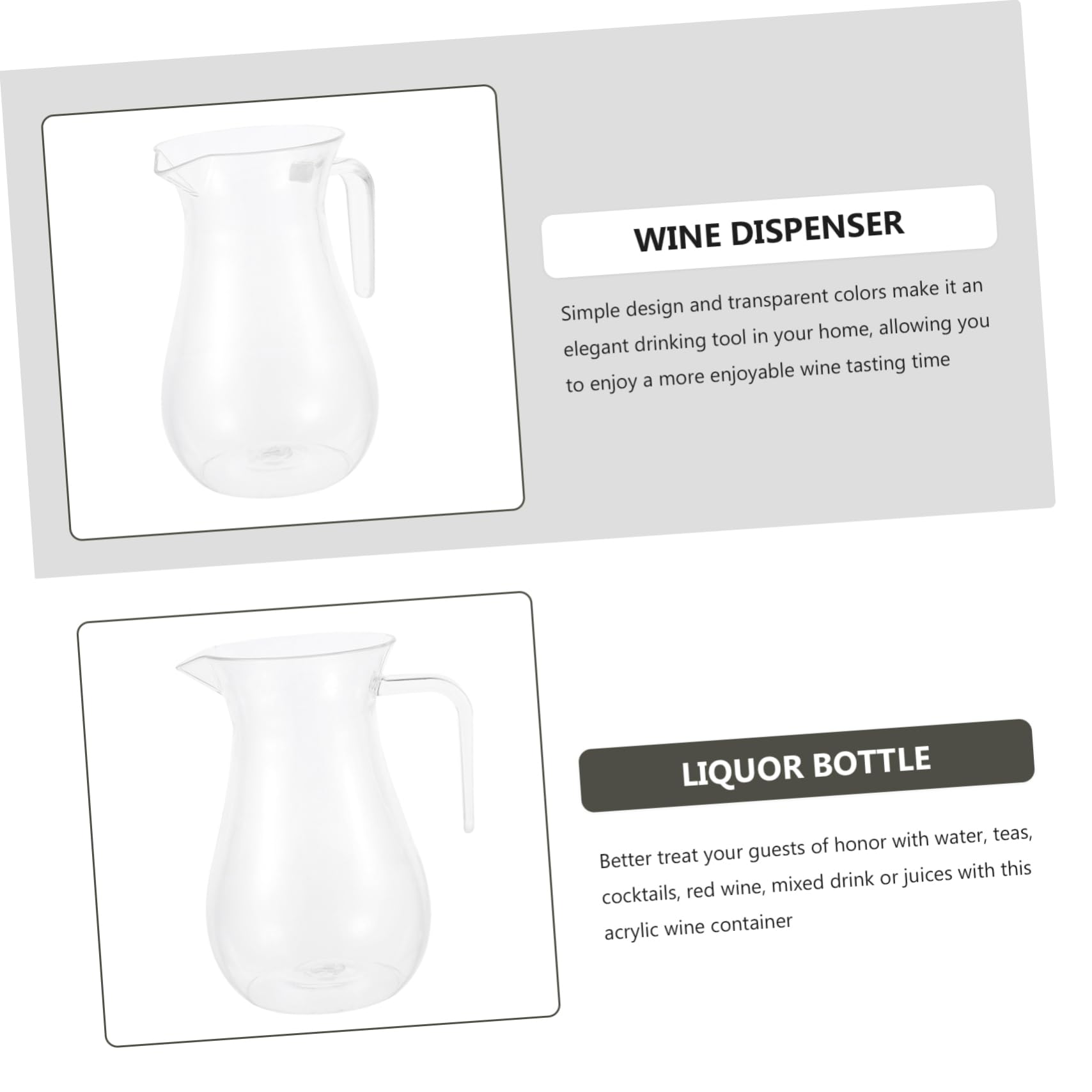 Lot De 3 Distributeurs De Vin Bec Verseur Carafe À Vin Aérateur Distributeur De Boissons Distributeur De Boissons Bouteille De Boissons Décanteur En Acrylique PC