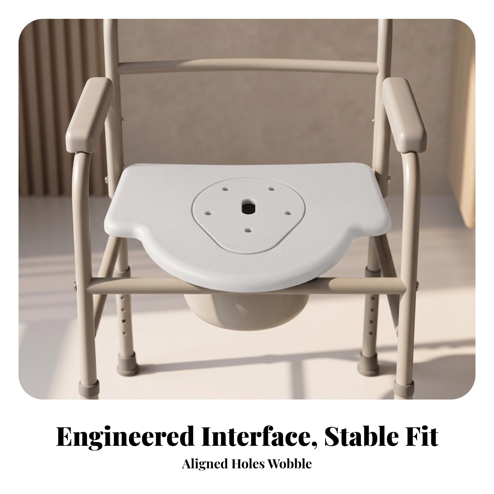 Toilettensitz Kommodensitz WC Sitz Aufsatz Sitzbrett Stabile Unterstützung aus PU Erleichtert Eigenständige Nutzung für Pflegebad Genesung Tägliche Hygiene 53cm X 41cm Öffnung 27cm X , style to 2