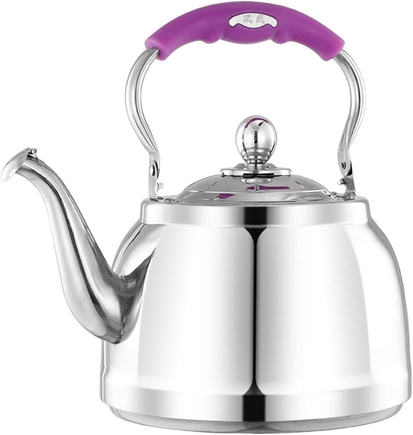 Tea kettle, 6.5L Large Capacity 304 Stainless Steel Whistling Tea Kettle Stovetop Food Grade Tea Pot with Cool Touch Ergonomic Handle, Mirror Polished