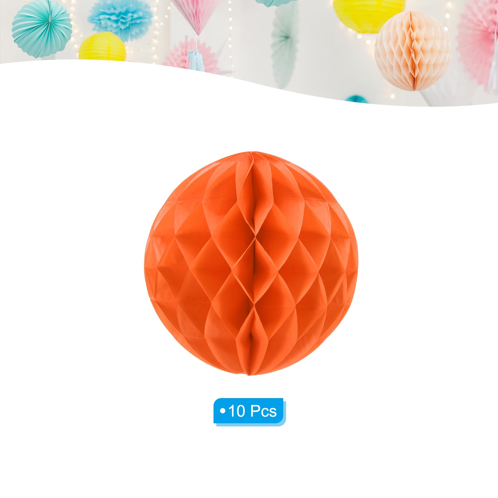 PATIKIL 10 Pack 14" Pompons en Papier Fleurs Boules Orange