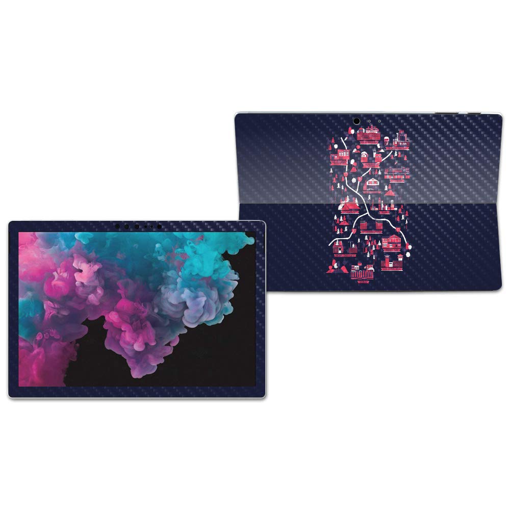 MightySkins Carbon Fiber Skin for Microsoft Surface Pro 6 - Zombie Apocalypse Map | Protective, Durable Textured Carbon Fiber Finish | Easy to Apply, Remove, and Change Styles | Made in The USA