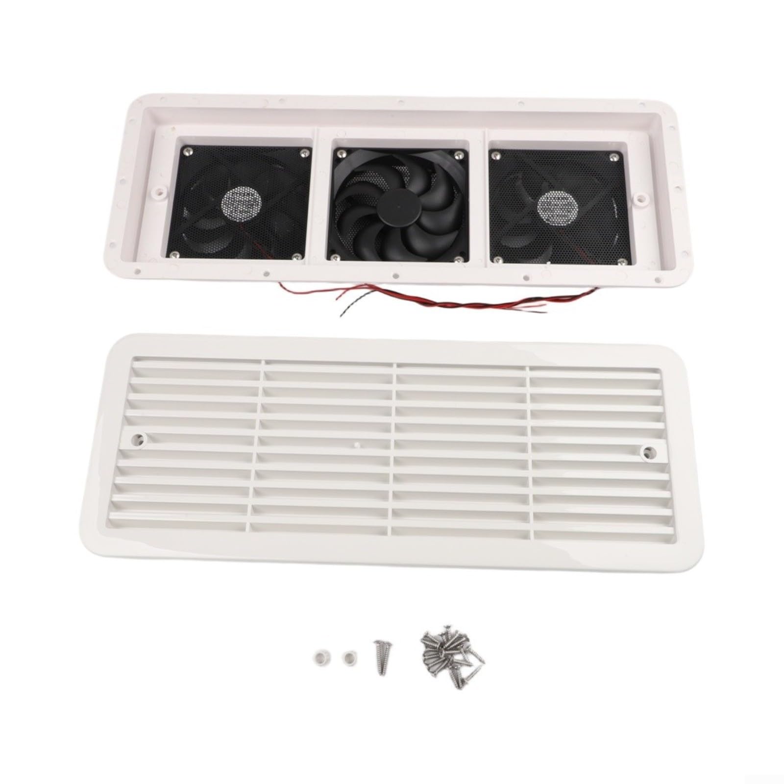 Ventola di ventilazione laterale per frigorifero, 7,2 W, 12 V, tripla ventola per camper, in ABS, anti UV, 479 × 189 mm, ventola di raffreddamento multi-scena