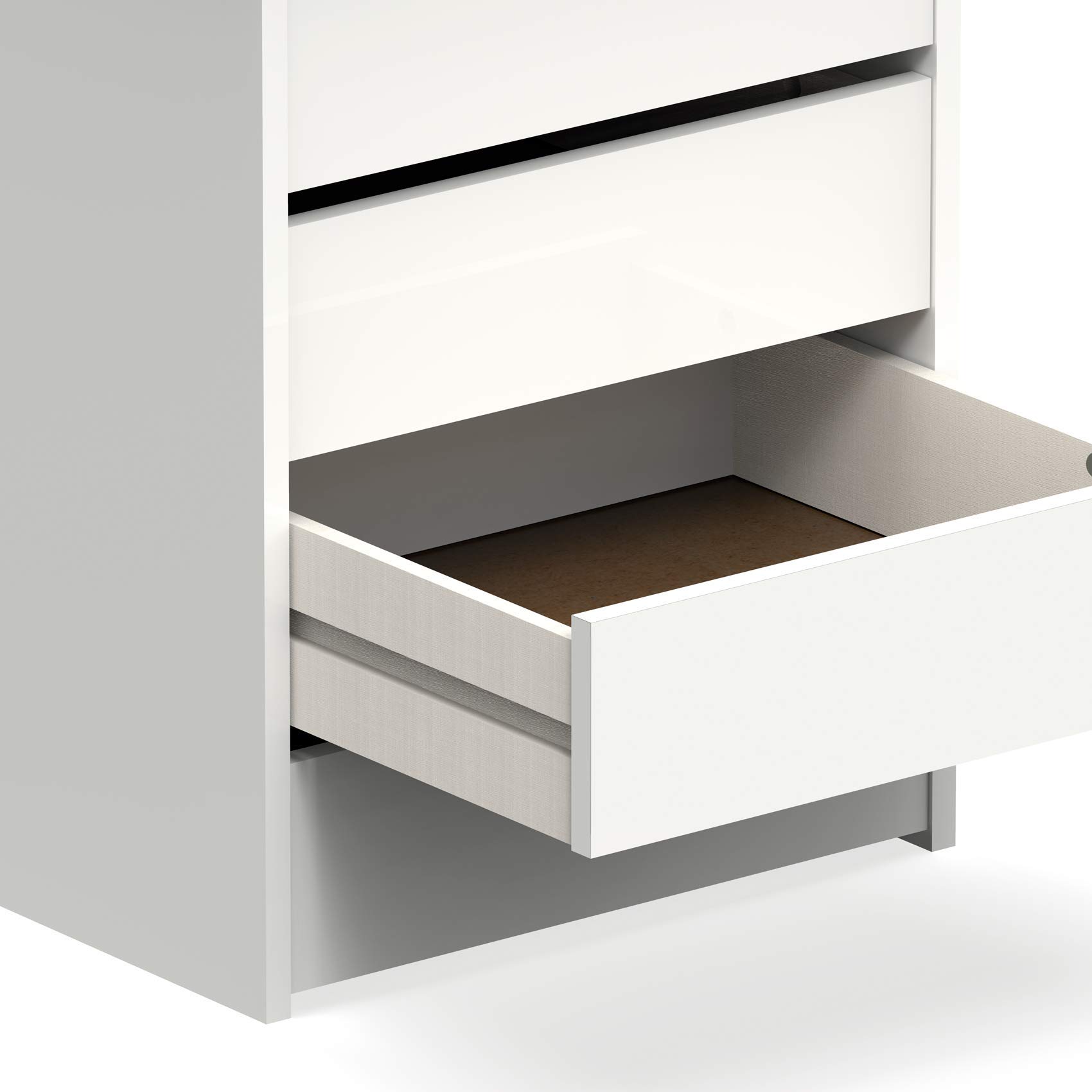 MUEBLES PITARCH | Cassettiera 4 Cassetti, Bianco Lucido, 63,5x46x45 cm (altezza x larghezza x profondità), Collezione Tibet