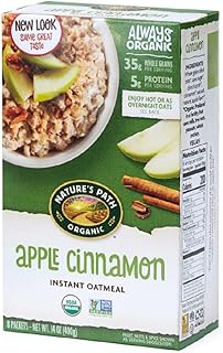 Organic Apple Cinnamon Instant Oatmeal, 14 oz (Pack of 1), Non-GMO