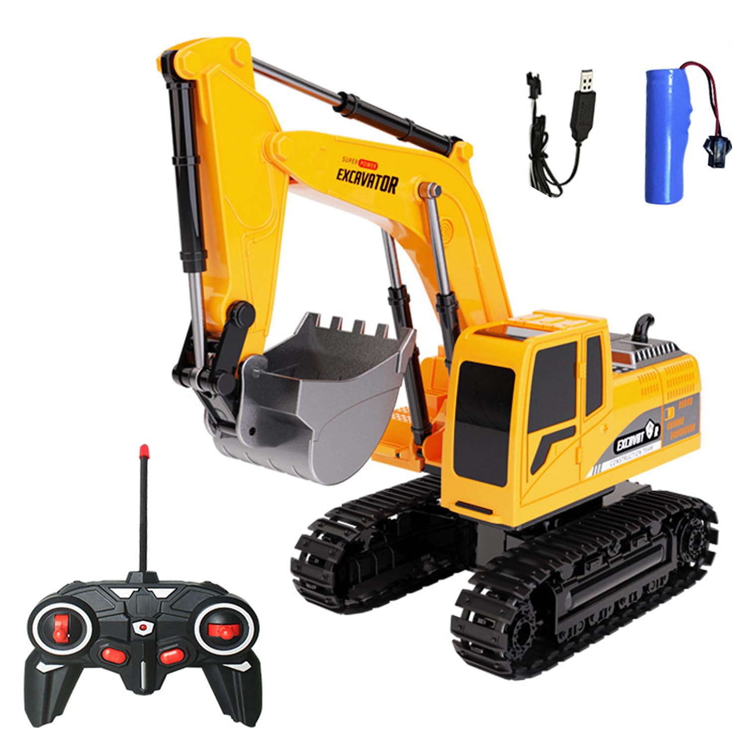 Remote Control Excavator,Toy Digger Remote Control Digger Excavator Toys,Engineering Sand Digger Construction Vehicle Toy RC Excavator Toy Cars for Kids