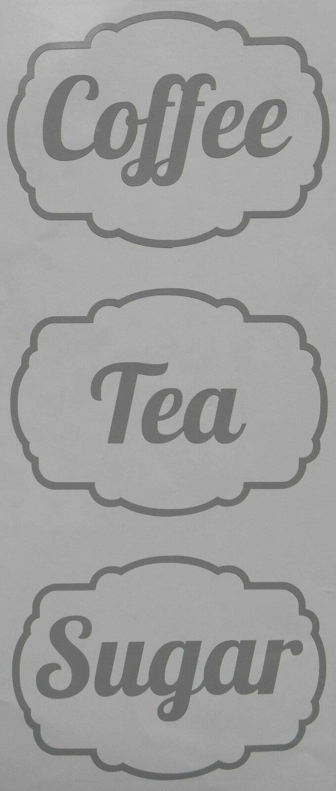 Tea, Coffee, Sugar Kitchen Jar Canister Labels Stickers