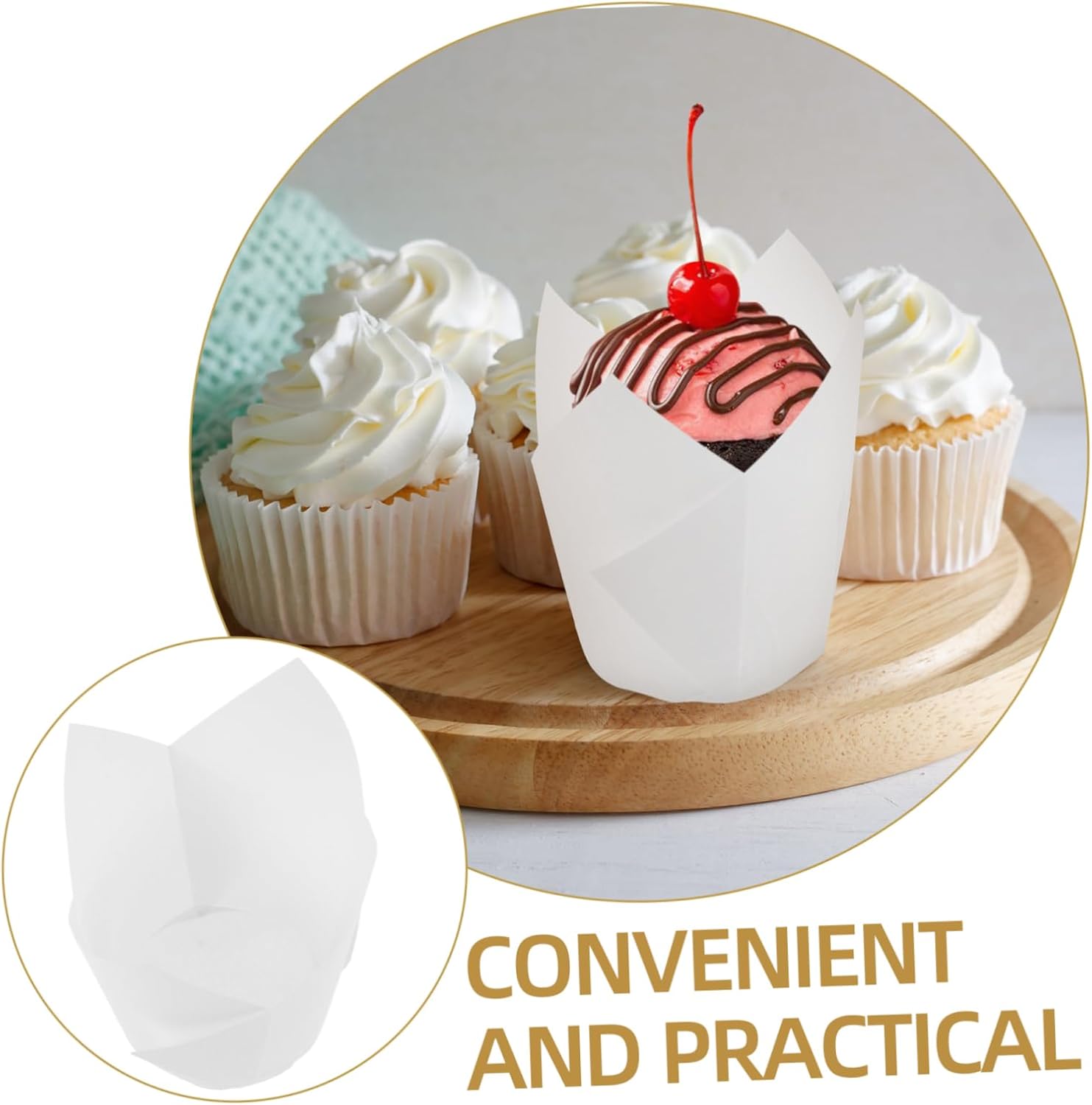 UPKOCH 300pcs Decorative Baking Cups Muffin Liners for Weddings Birthdays and Parties Greaseproof Paper Cake Cups