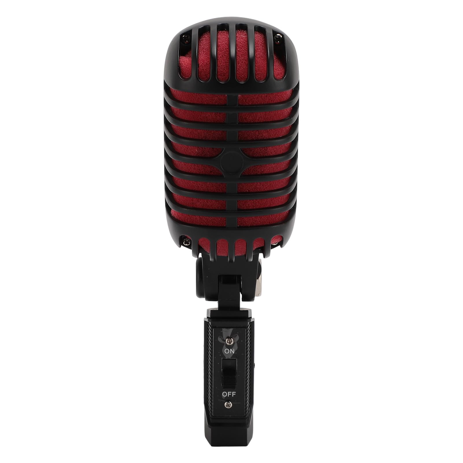 Micrófono Vocal Dinámico Retro de Aleación de Zinc Clásico Vintage para Puesta en Escena KTV (Negra)