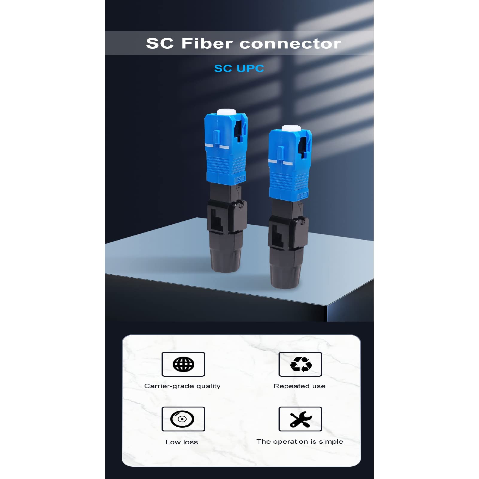 Connettore SC Fibra Ottica Monomodale Adattatore Rapido Kit Terminazione Plastica