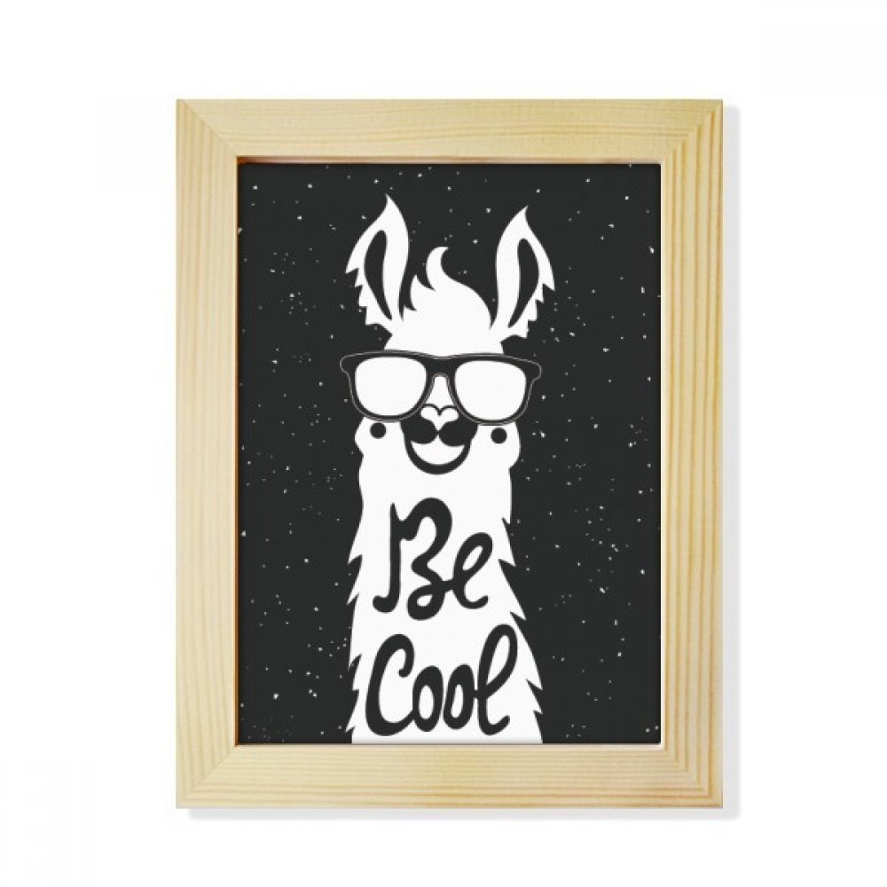 Marco de la foto de madera DIYthinker alpaca negro y blanco pintura de escritorio 6x8 pulgadas