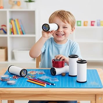 10 Sets DIY Kaleidoscope Kit for Kids - Blank Classic Kaleidoscope Making Kit,Creative Preschool Science Toy for Children,Halloween Goodie Bag Supplies