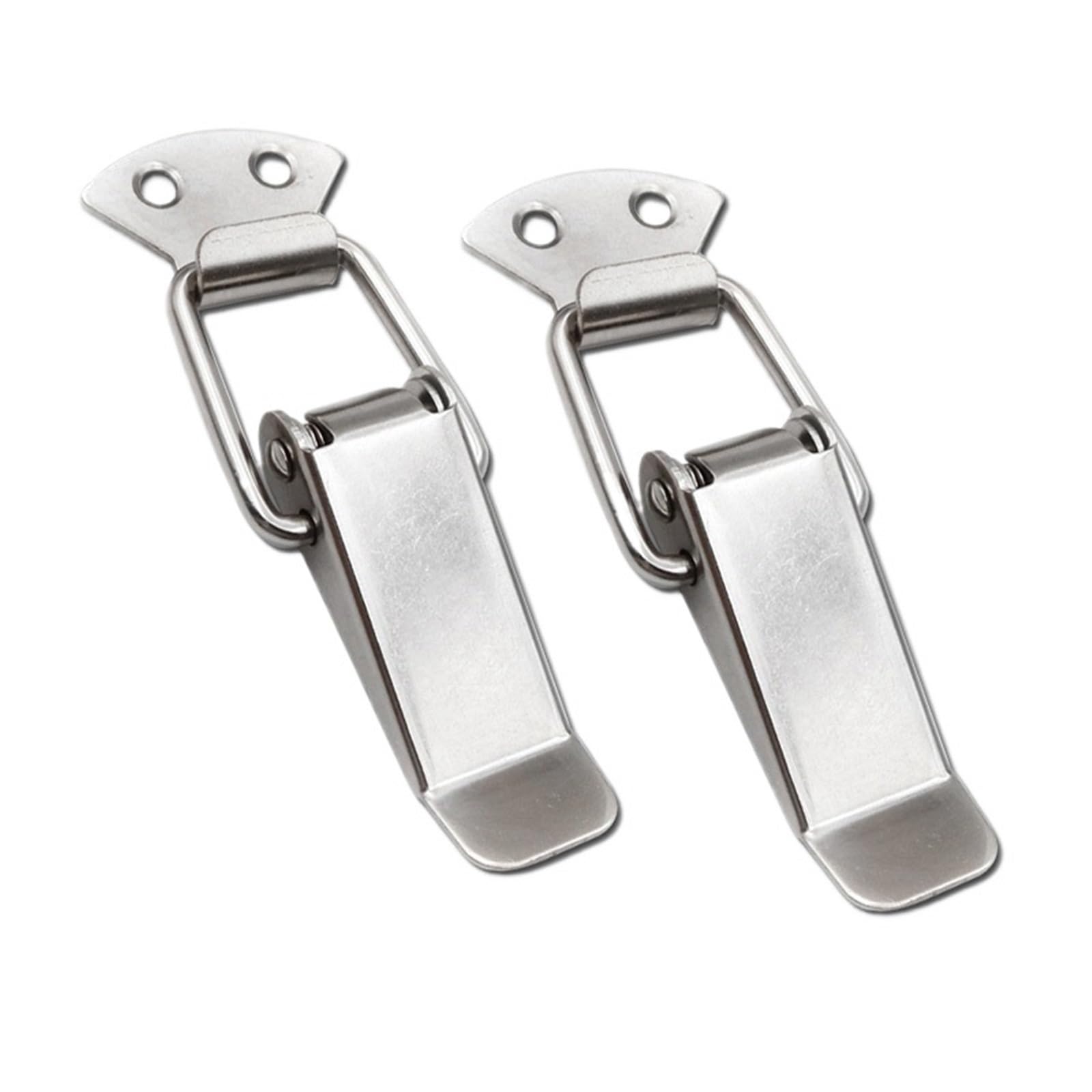 Zihdke One Color 4 Pcs Duck-Mouth Buckle Hook Wooden Box Hasps Clamp Stainless Steel Spring Catch Clasp Loaded Draw Toggle For Toolbox