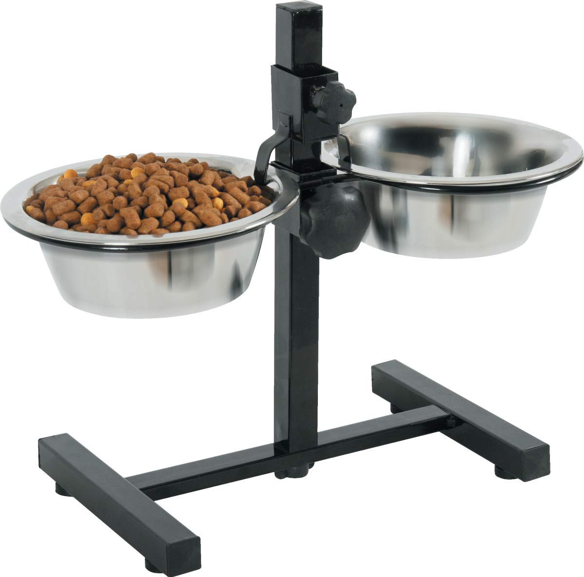Zolux Adjustable Stand With Stainless Steel Dog Bowls 0.7L