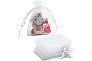 Tendwarm 100 Pcs Small Tulle Bags Favor Gift Bags with Drawstring for Parties Festival Wedding