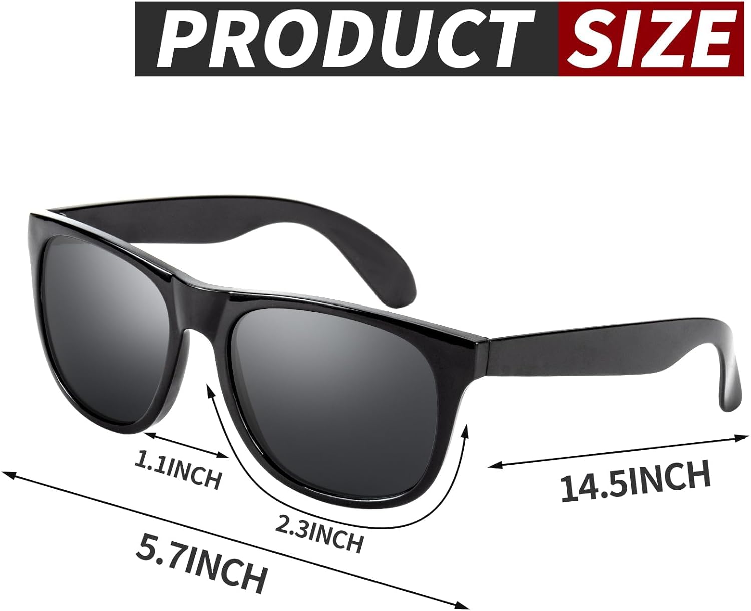 100 Pack Black Sunglasses Bulk, 80s Style Plastic Sun Glasses Toy, Carnival Prizes, Summer Beach/Pool Party Favor for Kids Adult, Birthday Decoration Supplies, Goody Bag Stuffer, Gift Box for Boy Girl - Image 2