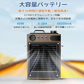 新品　SunHour 冷風機 屋外冷風扇 節電対策・充電式・45000mAh 61l49FZ9kVL._AC_UF350,