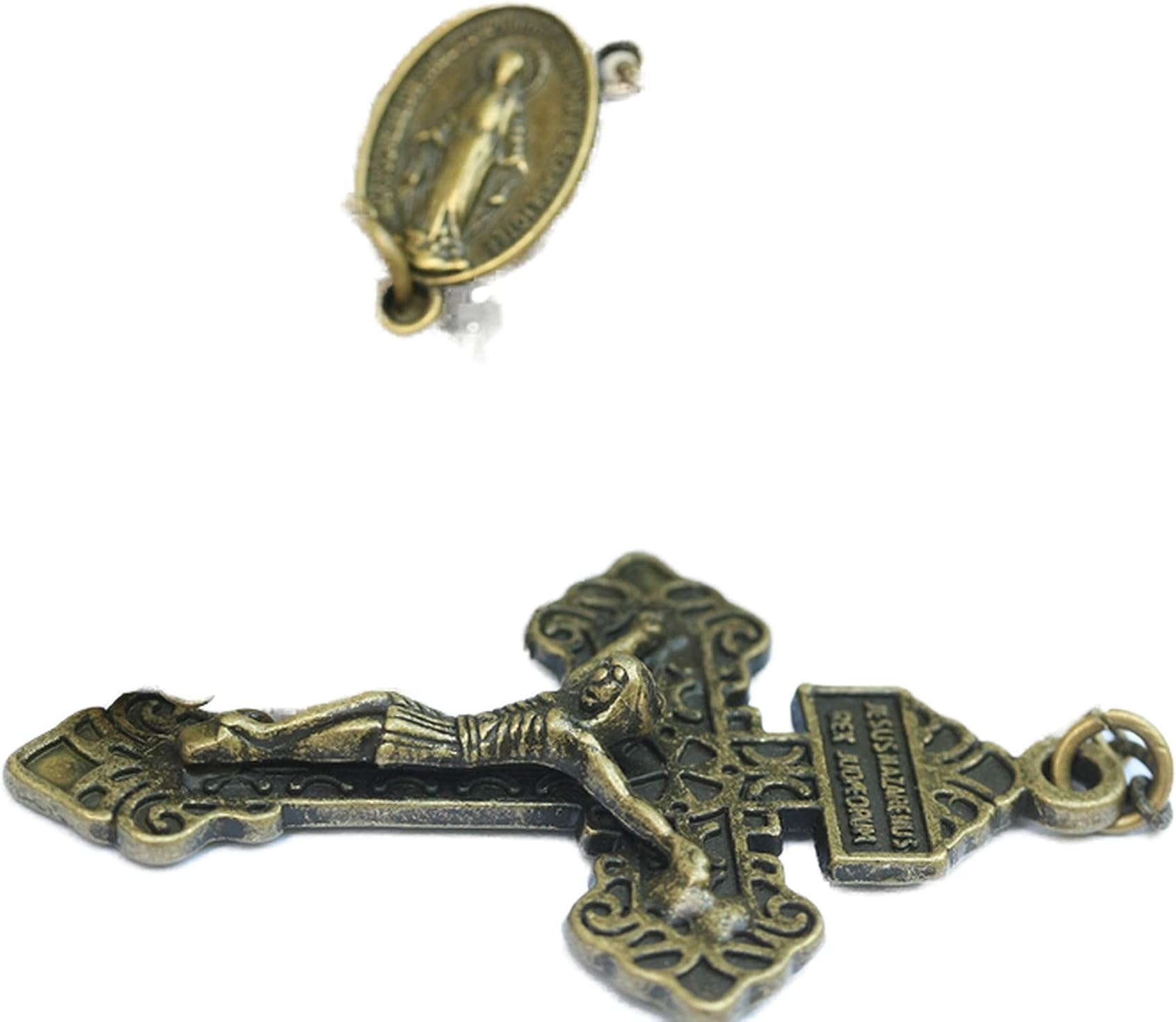 Large Day of the Dead Morta' Stone Skull 10mm 5 Decade Natural Stone Bead Rosary Made in Oklahoma