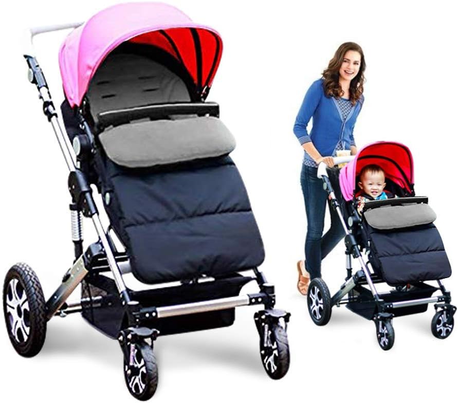 Universal Waterproof Baby Stroller Footmuff, Warm Winter Baby Bunting Stroller Cover with Dual Zipper, 3-Season Toddler Stroller Blanket for Cold Weather, Fit Infants Toddlers, Stroller (Grey)