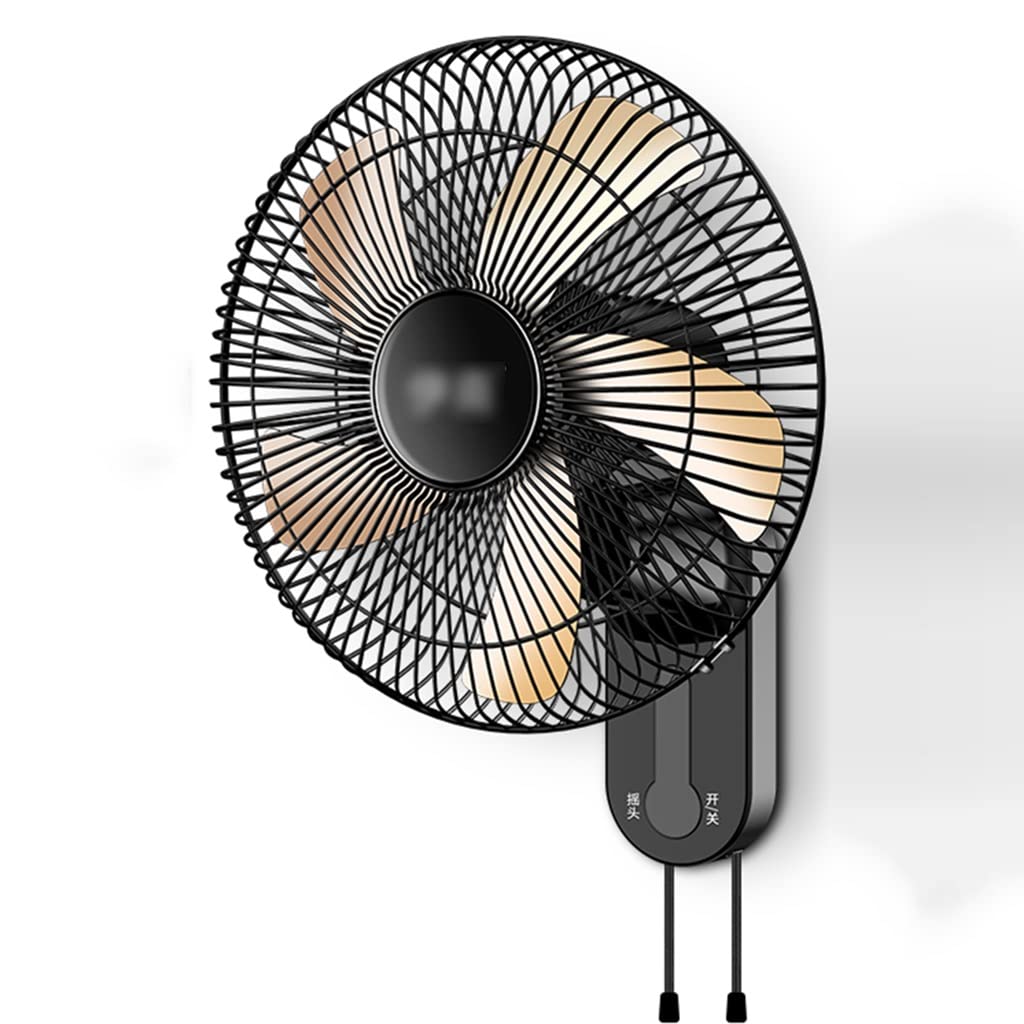Ventilador de pared oscilante de 50W, 3 velocidades y temporizador de 9H con mando remoto