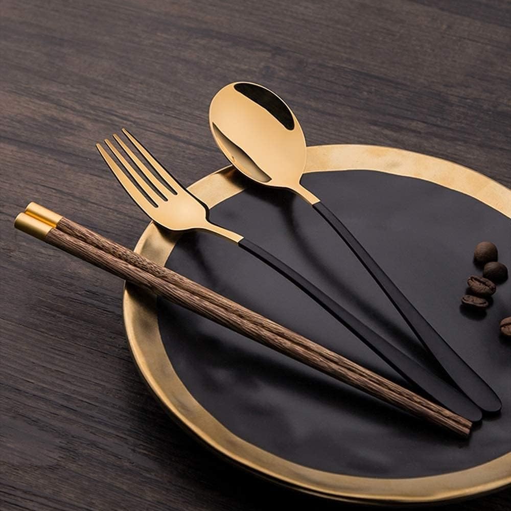 baguettes japonaises cooking chopsticks Baguettes réutilisables antidérapantes, ensemble de cuillères pour lave-vaisselle, boîte de rangement pour fourchettes, ensemble de trois pièces
