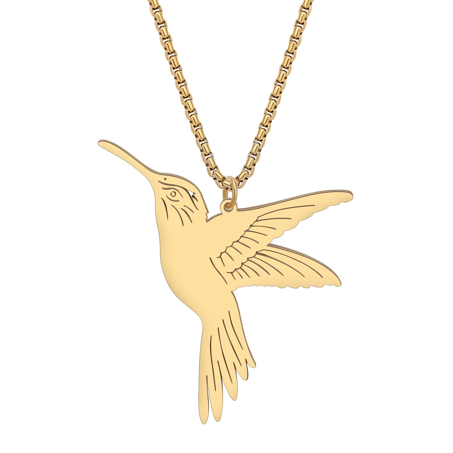 YAYAKO Flying Colibrí Collar Colgante Cadena de Acero Inoxidable Joyería Pájaro Primavera Verano Regalos para Mujer Niña Encanto